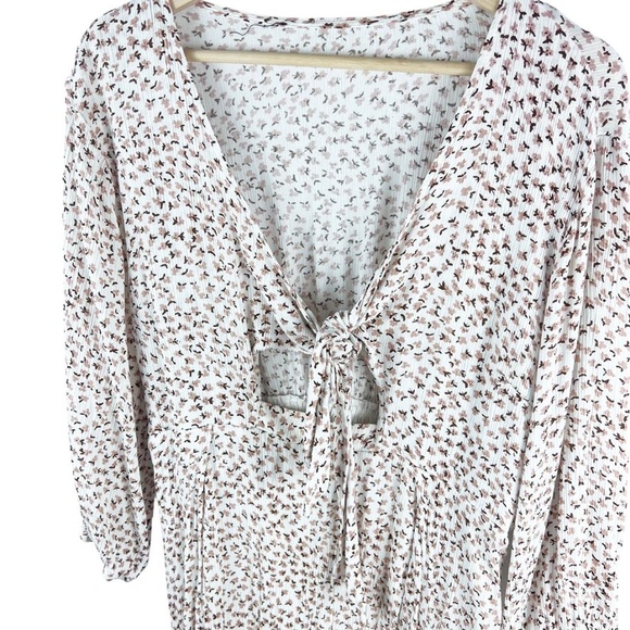 Floral Tie Front Mini Dress | Size L - Picture 2 of 5